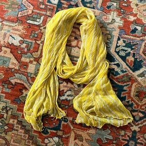 Large Yellow Silk Sari Scarf